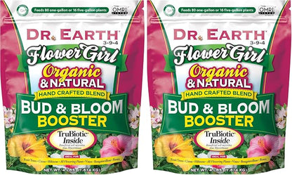 Dr. Earth GL61100518430 Fertilizer & Soil 707P Organic 8 Bud & Bloom Fertilizer in Poly Bag, 4-Pound, 4 lb, Natural (Pack of 2)