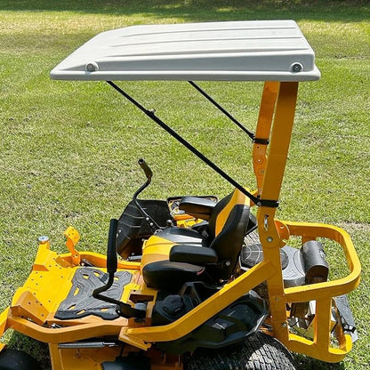 ECOTRIC Lawn Tractor Sun Shade, Top Canopy Compatible with John Deere Tractors with ROPS, White Sun Shade W/Mounting Brackets, Reduce Heat and Glare with This Umbrella Canopy