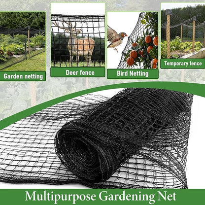 4 x 100ft Deer Fence Netting, Heavy Duty Deer Netting, 55GSM Deer Fence for Garden, Reinforced Edges Anti Bird Netting Mesh for Fruit Trees Vegetable, Raised Bed(55GSM, 4 x100ft)
