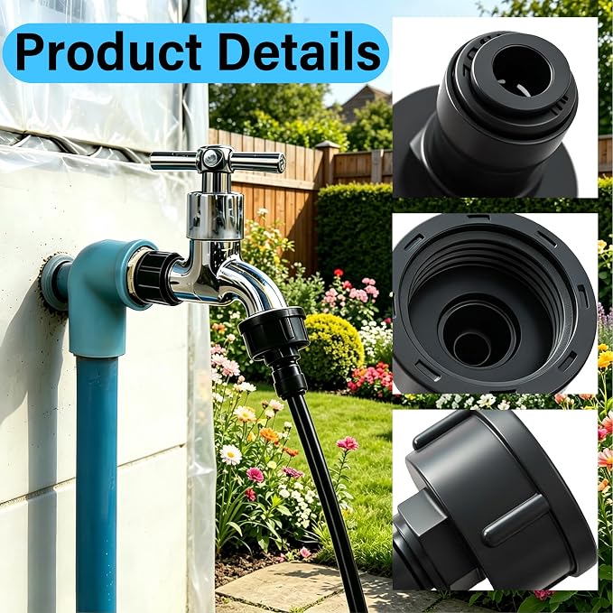 6 Pack 3/4" Female to 1/4" Quick Connect Drip Irrigation Faucet Adapter | Fits standard 3/4" Garden Faucets & Hoses,Leak-Proof,Tool-Free Install for Outdoor Watering,Raised Beds and Drip Systems