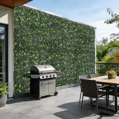 Artificial Grass Wall Panels 8Pcs 10"x10" Greenery Backdrop Fake Hedge Wall Panels Realistic UV-Resistant for Creating Privacy barriers on Balconies, patios, and backyards