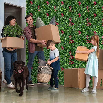 Grooy Boxwood Roll Panels, Grass Wall 20"x20"(16PCS), Grass Backdrop, Privacy Screen, Sun Protected Green Wall Decor for Outdoor, Indoor, Garden, Backyard and Décor