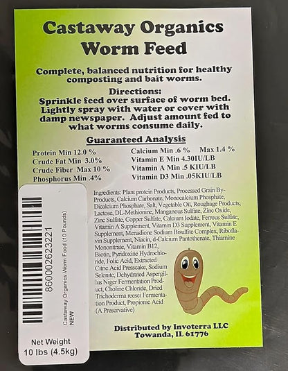 Worm Food for All Composting and Bait Worms (10 Pounds)