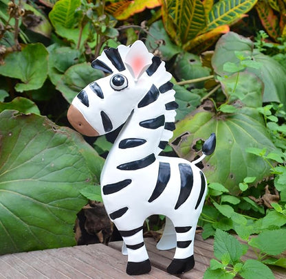 Metal Zebra Figurine Garden Outdoor Sculptures Decor | Cartoon Metal Zebra Statues for Garden, Fence,Porch,Lawn or Shelf Home Decor