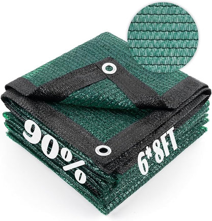 Cool Area 90% Sun Shade Cloth Mesh Tarp with Grommets for Plant Cover 6x8ft Patio Canopy Garden Pergola Greenhouse Car Barn Kennel Dark Green