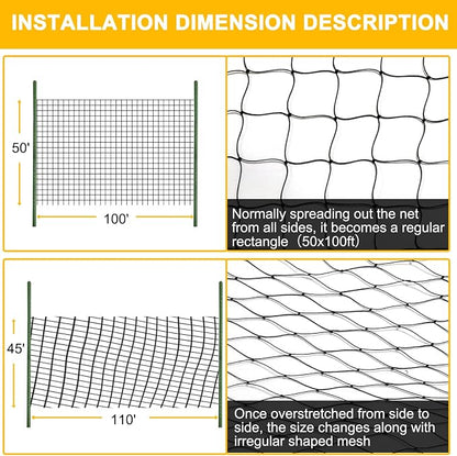 BSTPCOO Bird Netting 50ft x 100ft, Heavy Duty Garden Net 1 inch Mesh Nylon Nettings for Chicken Coop Roof, Poultry Netting Deer Fence Trellis Net for Fruits Trees Plants