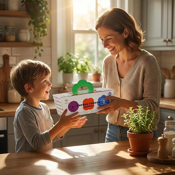 Tomato Grow Kit - All-in-One Indoor Vegetable Garden Starter Kit with Metal Planter, Complete Growing Set for Beginners, Kitchen Windowsill, Home Gardening & Plant Lovers Gift