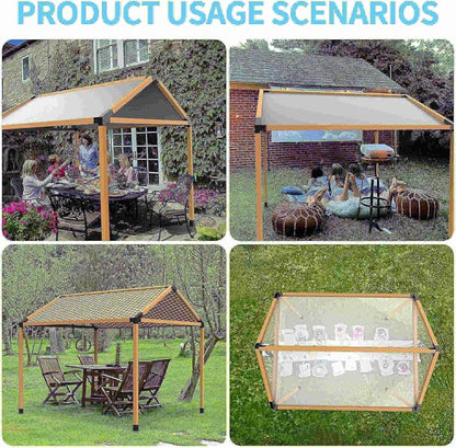 JEXALINE Pergola Kit for 4"x4" Lumber, Heavy Duty Pergola Brackets with 30° Slanted Pergola Whole-Set Kit, DIY Gazebo Kit for Outdoor Patio Backyard Garden, Fits Actual 3.6" x 3.6" Wood