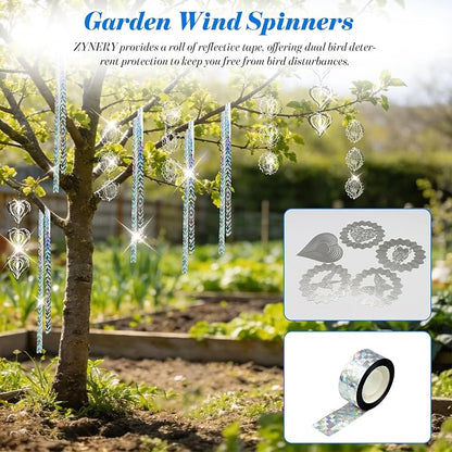 ZYNERY 15PCS Bird Deterrents for Outside Patio, Pigeon Deterrents for Outside, 3D Reflection Effectcaring Away Bird Repellent Devices Outdoor, Garden Wind Spinners Outdoor Decor, Yard Decorations
