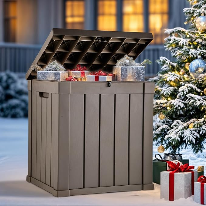 YITAHOME Deck Box | 51 Gallon Weatherproof Outdoor Storage Container for Patio Cushions, Pool Supplies, Garden Tools, Lockable Lid and Side