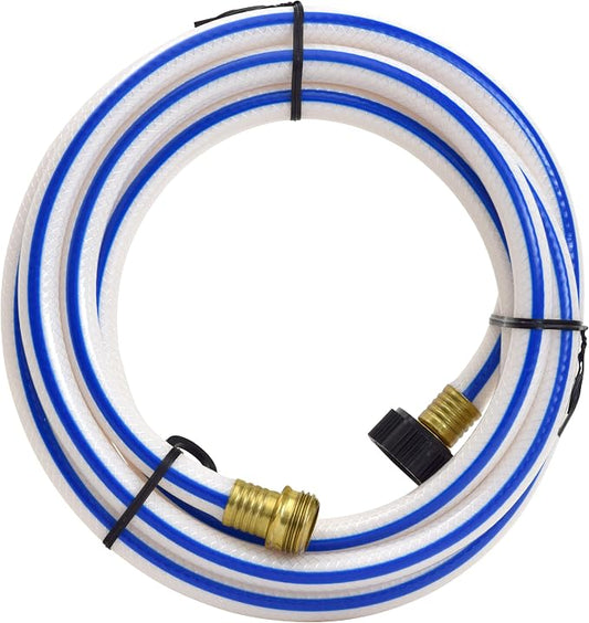 Valterra AquaFresh High Pressure Drinking Water Hose, Water Hose Hookup for RV - 1/2" x 10', White