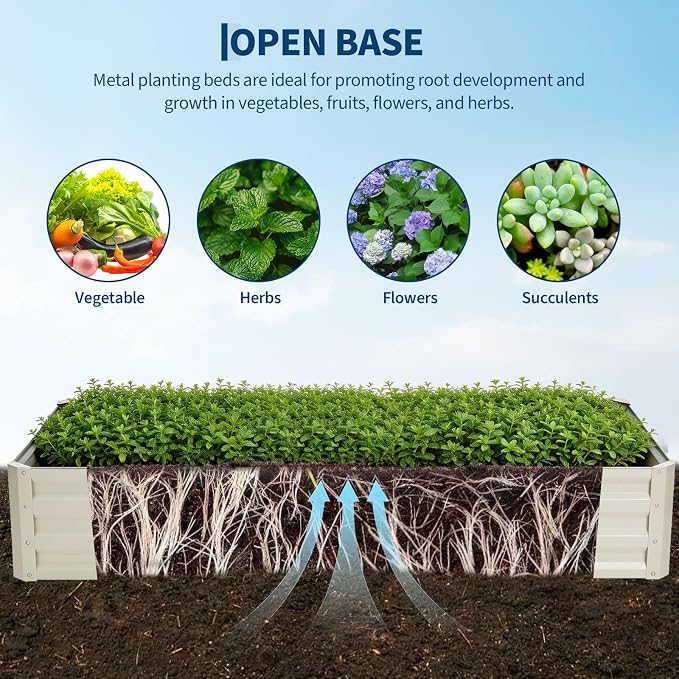 Garvee 6x3x1 FT Raised Garden Bed with PE Cover & Self-Watering System | Galvanized Planter Box Outdoor with Greenhouse Cover, Outdoor Raised Bed for Vegetables, Flowers, Backyard, Patio