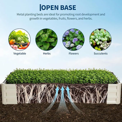 Garvee 6x3x1 FT Raised Garden Bed with PE Cover & Self-Watering System | Galvanized Planter Box Outdoor with Greenhouse Cover, Outdoor Raised Bed for Vegetables, Flowers, Backyard, Patio