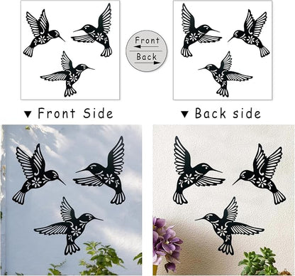 Metal Bird Wall Art Decor- Hummingbird Wall Art Silhouette Outdoor Wall Decor Art for Your Patio, Garden, and Home Metal Art Decor, Indoor and Outdoor Hanging