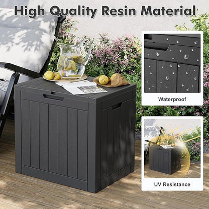 Outdoor Storage Box, 32 Gallon Resin Deck Boxes Outdoor Waterproof For Patio Furniture, Garden Tools, Pool Supplies, Lockable And UV Resistant (a Set of 2,Striped Black)