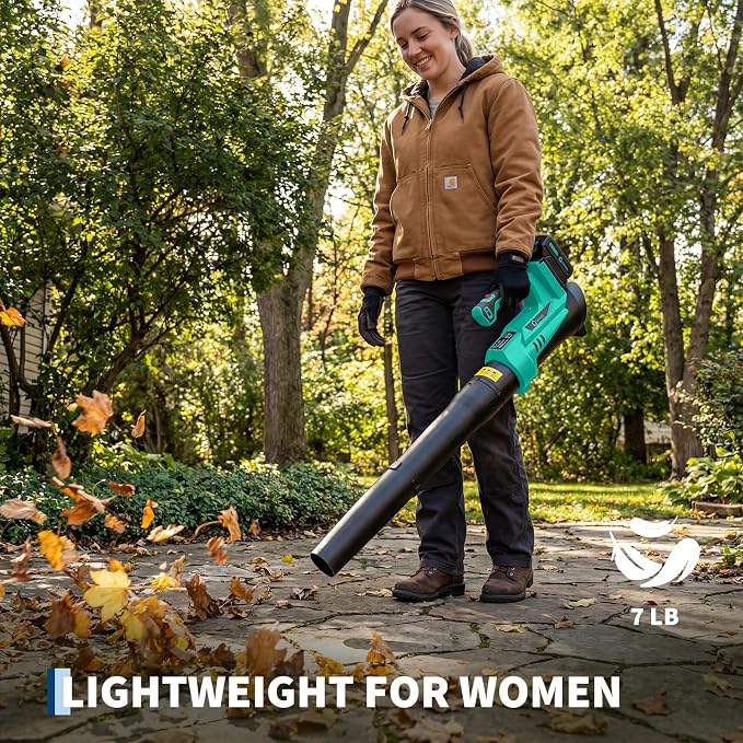 GarveeTech Cordless Leaf Blower - 550CFM & 150MPH, Electric Leaf Blower 2 * 2.0Ah Battery, 20V Blowers Cordless, Lightweight Battery Blowers for Lawn, Patio, Yard, Garden, Outdoor