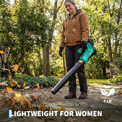GarveeTech Cordless Leaf Blower - 550CFM & 150MPH, Electric Leaf Blower 2 * 2.0Ah Battery, 20V Blowers Cordless, Lightweight Battery Blowers for Lawn, Patio, Yard, Garden, Outdoor