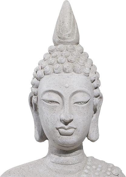 Deco 79 Magnesium Oxide Buddha Decorative Garden Sculpture Indoor Outdoor Garden Statue, Outdoor Sculpture 19" x 13" x 28", Gray