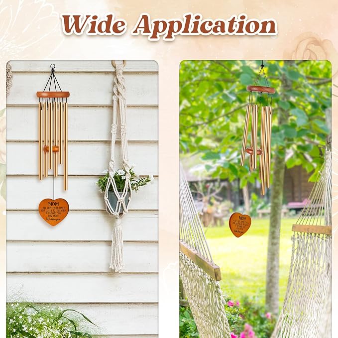 Gifts for Mom, Mom Gifts Wind Chimes 25.6", Outdoor Garden Decor | Mother Gift from Daughter/Son, Perfect for Mother's Day, Birthday, Christmas, Soothing Wind Chimes for Patio & Garden Decor