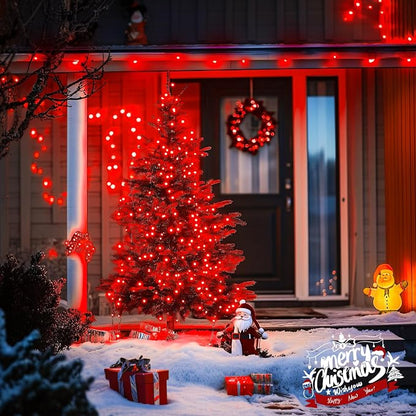 JMEXSUSS 150 LED Red Christmas Lights Indoor Outdoor Waterproof, Connectable 59 Ft Red String Lights Plug in, 8 Modes Twinkle Fairy Light for Bedroom Patio Party Tree Holiday Decor