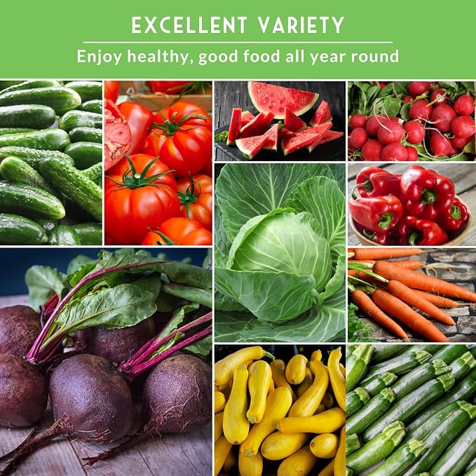 Vegetable Garden Seed Vault for Planting – 15 Pack Collection | Heirloom Non-GMO Family Garden Kit – Tomato, Lettuce, Cucumber, Squash – Indoor or Outdoor Growing – Survival Garden Seeds