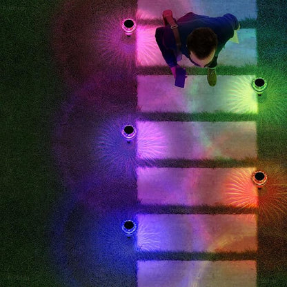 Priddop Solar Lights Outdoor Waterproof 16 Pack Color Changing LED Mushroom | Garden Pathway Yard Patio Walkway Landscape Path Lights, Acrylic ABS, Ground Patterns, Replaceable Battery, Christmas Decor