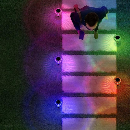 Priddop Solar Lights Outdoor Waterproof 12 Pack Color Changing LED Mushroom | Garden Pathway Yard Patio Walkway Landscape Path Lights, Acrylic ABS, Ground Patterns, Replaceable Battery, Christmas Decor