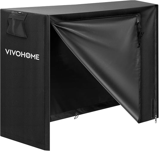 VIVOHOME 4ft Waterproof Log Rack Cover, Heavy Duty 600D Oxford Outdoor Firewood Storage Cover with Zipper and Hook Loop Tape (Log Rack not Included)