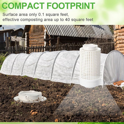 Blosssound 2 Pcs Inground Worm Composter Outdoor Farm Compost Bin Reducing Food Waste Composting Systems Sustainable Worm Composter for Raised Garden Beds at Home (11.81 x 6.3 x 6.3 Inch)