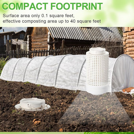 Blosssound 2 Pcs Inground Worm Composter Outdoor Farm Compost Bin Reducing Food Waste Composting Systems Sustainable Worm Composter for Raised Garden Beds at Home (11.81 x 6.3 x 6.3 Inch)