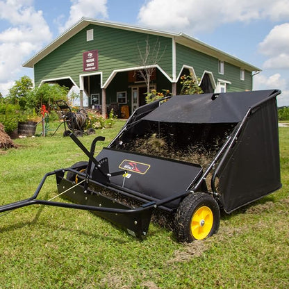 Brinly STS-42BHDK-A 40" Tow-Behind Lawn Sweeper with Dethatcher and Hamper Windscreen