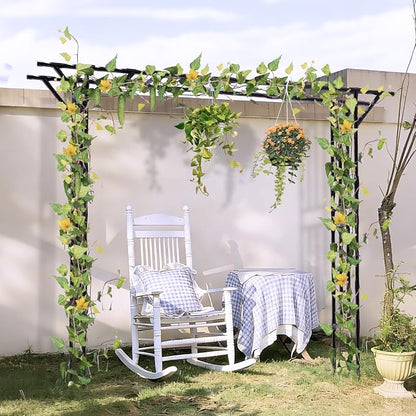 Garden Arch Trellis - 100" L x 86" H Supersize Flattop Garden Arch - Garden Trellis for Lawn, Party, Ceremony Wedding Decoration (Leg spacing 79")