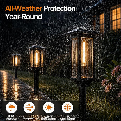 Tenmiro-Solar-Pathway-Lights-Outdoor-4 Pack-LED-Solar-Powered-Garden-Lights-Waterproof-IP65-Outdoor-Light-for-Yard-Lawn-Patio-Path-Walkway-Driveway-Decor-3000K