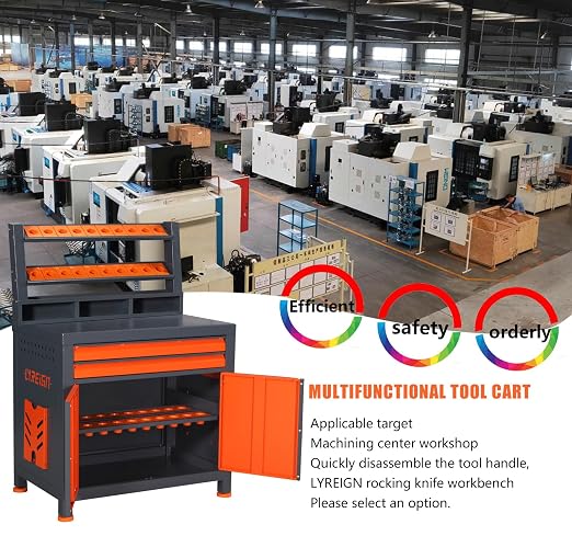 CAT/BT40 Large Capacity CNC Tool Storage Cabinet, CNC Tool Holder Vertical Drawer Cabinet for Warehouse Workshop Factory Garage Machining Centers
