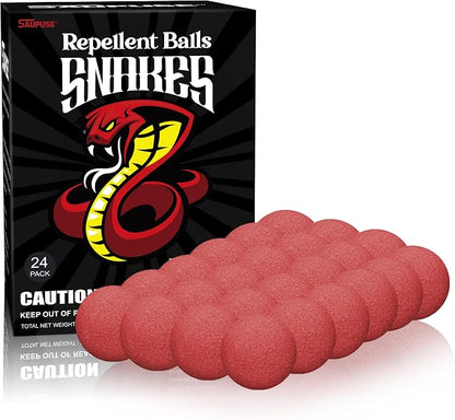 Snake Repellers For Outdoor And Patio Snake Repellent, Powerful And Natural Ingredients Snake Repellent Balls For Lawn, Garden, Fishing, Home, Camping Repel Snakes, Moths And Other Small Pests.24 Pack