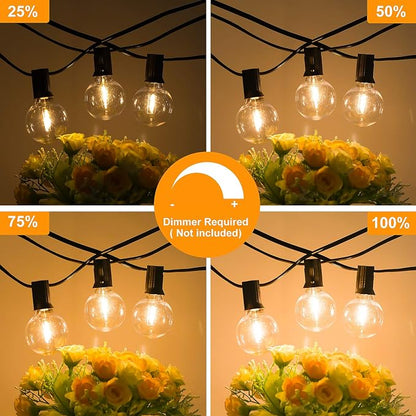 Bosceos 100FT 104 Bulbs G40 LED Globe String Lights, Dimmable Waterproof Shatterproof Patio Lights, Connectable Commercial Hanging Light for Patio House Backyard Balcony Party Bistro
