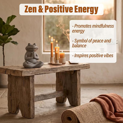 Yoga Frog Garden Statue 5.1'' H x 4.4'' W Meditating Zen Garden Gifts for Women/Mom Home Indoor/Outdoor Sculpture Decor, Animal Miniature Figurine for Fairy Home Patio Deck Porch Yard Art Office