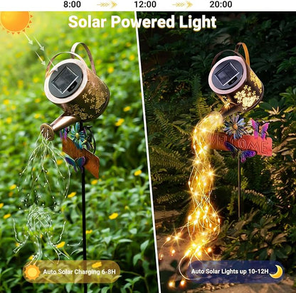 Solar Watering Can Light, Solar Lights Outdoor Decor, Garden Decor Lights for Yard, IP65 Waterproof Hanging Lantern Lights, Gifts for Women Mom, for Yard Patio Lawn Pathway Landscape