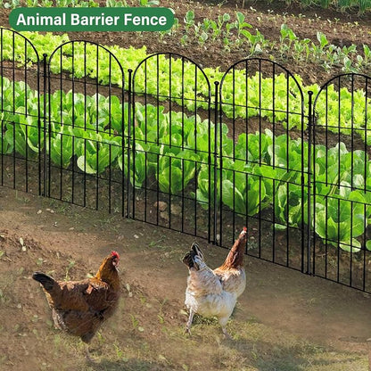 Decorative Garden Fence 31in (H) x10ft (L), 10 Pack No Dig Fence Animal Barrier for Dog, Arched Flower Bed Edging, Wire Border Panel Fencing for Yard Patio Outdoor Decor