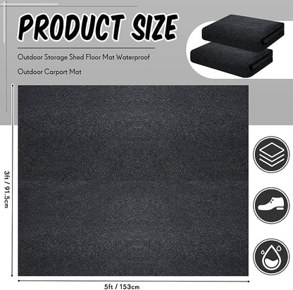 Haull 2 Pcs 5 x 3 ft Outdoor Storage Shed Floor Mat Waterproof Carport Storage shed mat Non Slip Patio Furniture Mat for Protect