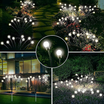 6 Pack Solar Firefly Lights Outdoor Swaying Garden Decor 48 LED Cool White | 2 Lighting Mode, Auto On/Off, Sway with Wind, Waterproof Solar lights Outdoor for Garden Yard Pathway Landscape Decorations