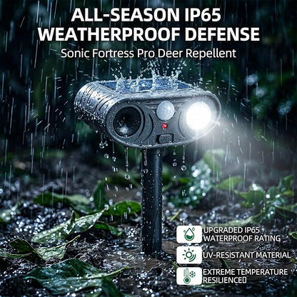 Sonic Fortress Pro Deer Repellent Devices Racoon Repellent Outdoor Squirrel Fortress Pro Animal Repeller Cat Deterrent with Motion Sensor Light to Scare Rabbit Skunk Fox for Yard Garden (4)