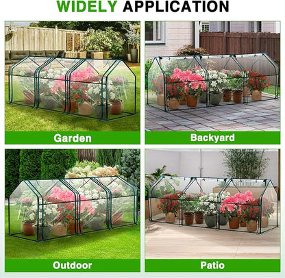 Yesker Mini Greenhouse 106"x36"x36" Portable Small Green House for Indoor Outdoor Greenhouses with PVC Cover Compact Greenhouse Kit for Winter Gardening Balcony Patio Outside Backyard Plant Protection