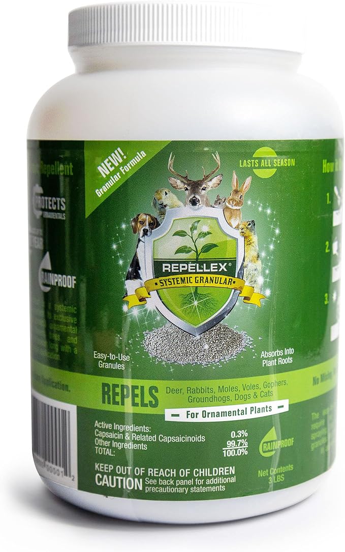 Deer Repellent Systemic Granules 3 lb – Long-Lasting Animal Repellent for Lawn, Garden & Landscape – Ready-to-Use Granular Formula