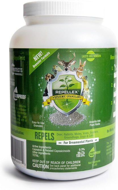 Deer Repellent Systemic Granules 3 lb – Long-Lasting Animal Repellent for Lawn, Garden & Landscape – Ready-to-Use Granular Formula