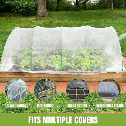 Garden Netting Kit with 36Pcs Garden Hoops, 10x20FT Ultra-Fine Mesh | Insect Barrier for Vegetables, Fruits & Flowers | Raised Bed & Row Cover Protection