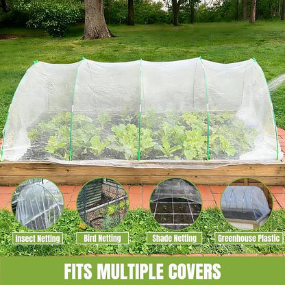 36 PCS Garden Hoops for Raised Beds, Rust-Free Plastic Coated Fiberglass Greenhouse Hoops, DIY Garden Tunnel Kit for Netting & Row Cover, Flexible Plant Support Stakes for Garden