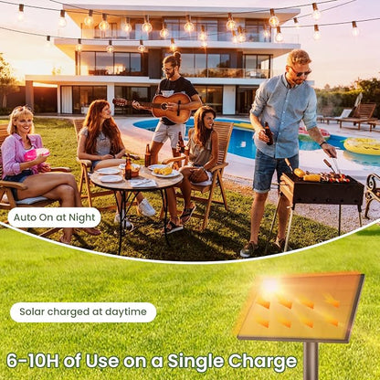 Svater Solar Outdoor String Lights 75 FT, G40 Patio Lights Shatterproof Dimmable Vintage Edison Bulbs, Solar Powered Weatherproof Light for Patio, Backyard, Garden, Bistro, Warm White