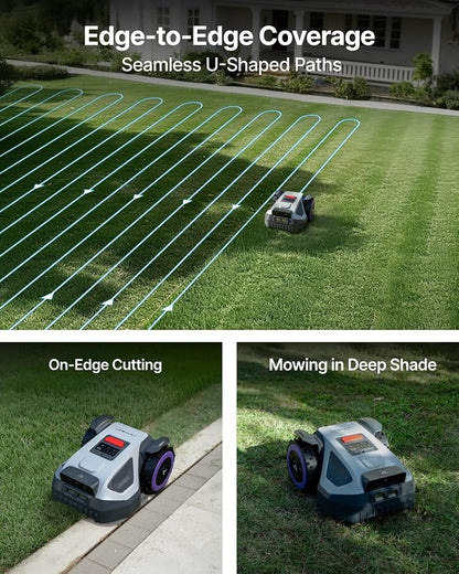 ANTHBOT M5 Robot Lawn Mower 1/8 Acre, Dual Vision+Full-Band NRTK Robotic Lawnmower, No Perimeter Wire, App Control Obstacle Avoidance, 45% Slope, Cutting Height, Multi-Zone Mapping