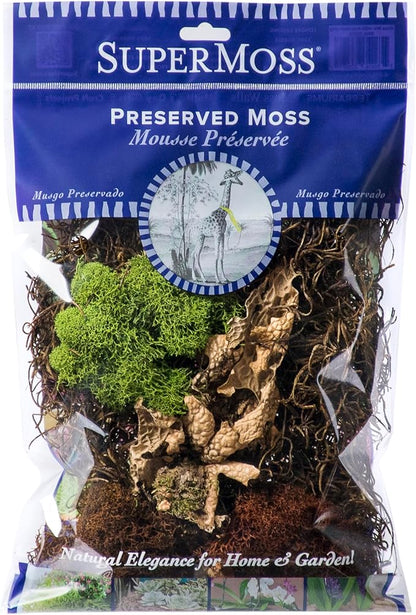 SuperMoss (23303) Moss Mix – Premium Decorative Moss for Crafts, Terrariums, Wedding & Table Décor, 80.75 cu in, Oregon